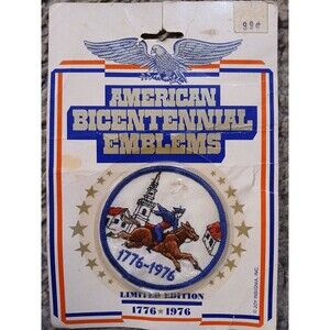 Vintage PAUL REVERE American Bicentennial 1776-1976 Travel Souvenir Patch Emblem